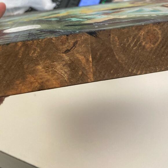 Art‎ Original Hand Painted Wise Ole Owl with Real Owl Feather On Wood 81/… - Picture 7 of 10